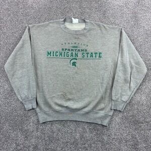 Vintage Michigan State Spartans Sweatshirt Mens XL Gray Lee Sport Crest Logo